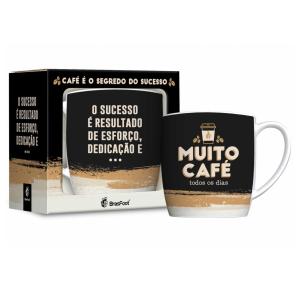 CANECA PORCELANA 360ML MUITO CAFE 10389 BRASFOOT UND