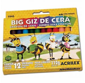 GIZ DE CERA 12 CORES BIG GIZ 09111 ACRILEX UND