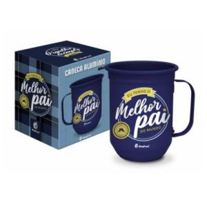 CANECA ALUMINIO 600ML MELHOR PAI DO MUNDO 12053 BRASFOOT UND