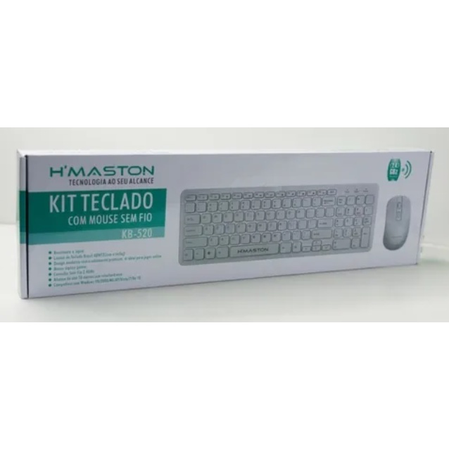 TECLADO E MOUSE S/FIO KB-520 HMASTON UND