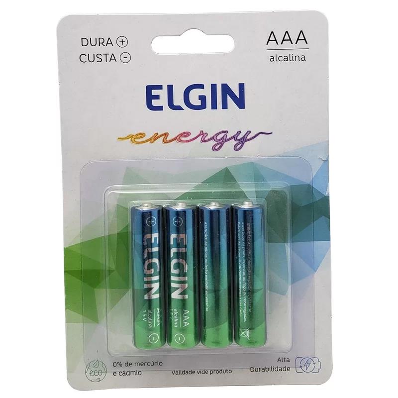 PILHA PALITO ALCALINA AAA 1.5V LR03 ELGIN CARTELA 02 UNDS