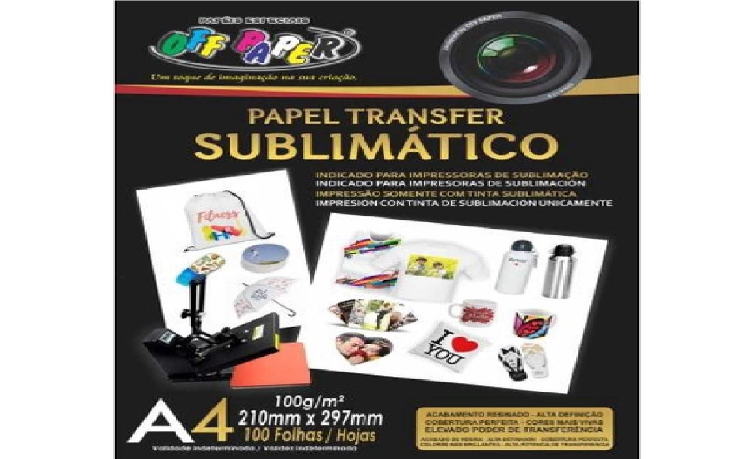 PAPEL FOTO SUBLIMATICO A4 100G 10524 OFF PAPER PCT C/100FLS