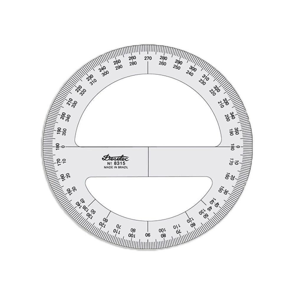 TRANSFERIDOR 360 GRAUS ACRILICO 15CM 8315 TRIDENT UND