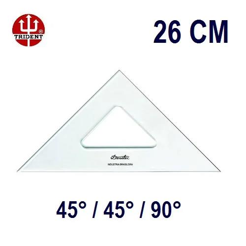 ESQUADRO ACRILICO 45 GRAUS 26CM 2526 TRIDENT UND