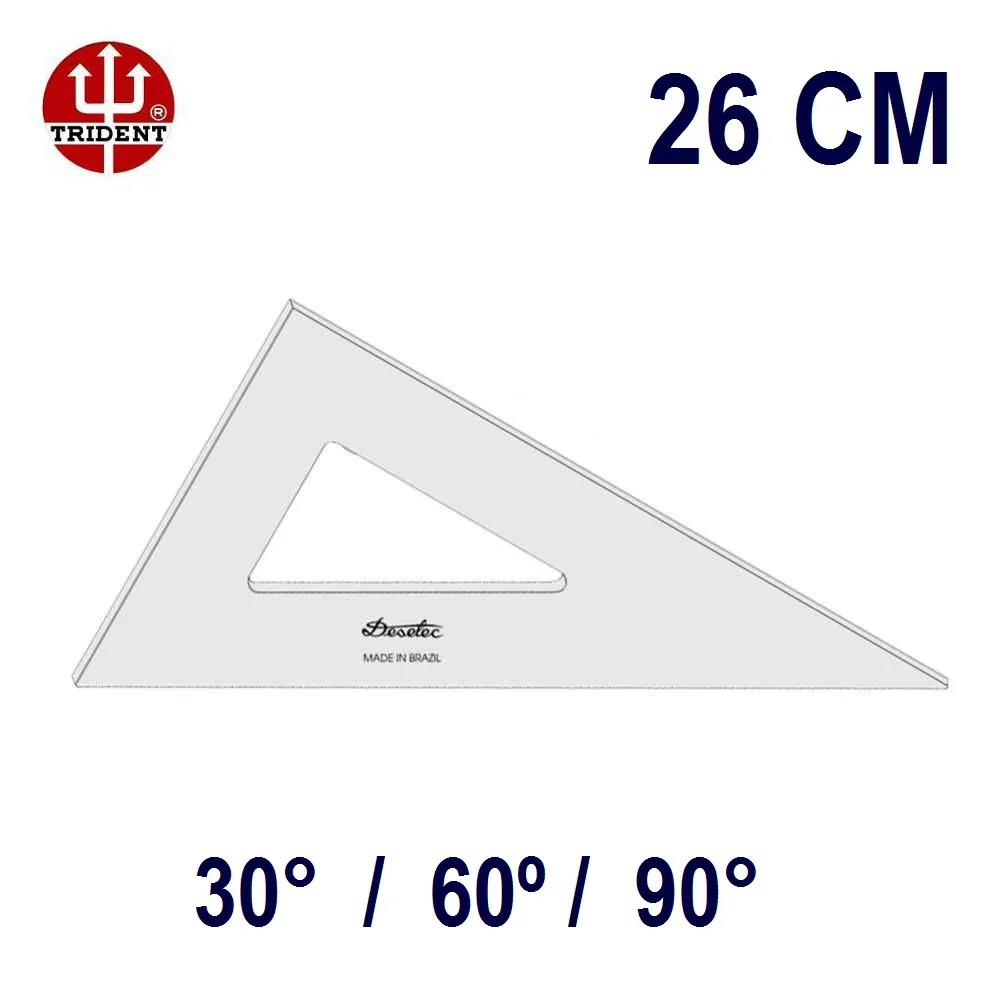 ESQUADRO ACRILICO 60 GRAUS 26CM 2626 TRIDENT UND