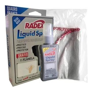 LIMPADOR DE QUADRO BRANCO 60ML + FLANELA 120 RADEX UND