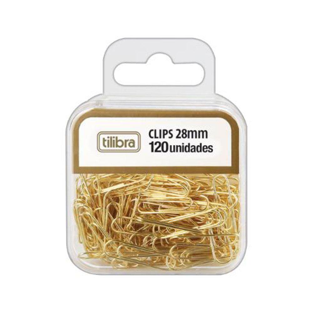 CLIPS 28MM C/120 DOURADO TILIBRA UND