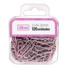 CLIPS 28MM C/120 337170 GLITTER PINK TILIBRA UND