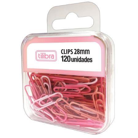 CLIPS 28MM C/120 315770 ROSA PASTEL TILIBRA UND