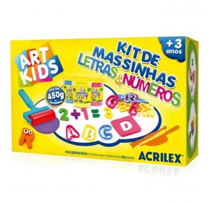 KIT DE MASSINHAS 450G LETRAS E NUMEROS 40046 ACRILEX 