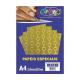 PAPEL A4 GLITTER 150GRS DECORADO CORACAO CORES OFF PAPER PCT C/10 FLS