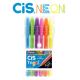 CANETA ESF. GEL 1.0 MM TRIGEL NEON CORES CIS ESTOJO C/ 06 UNDS