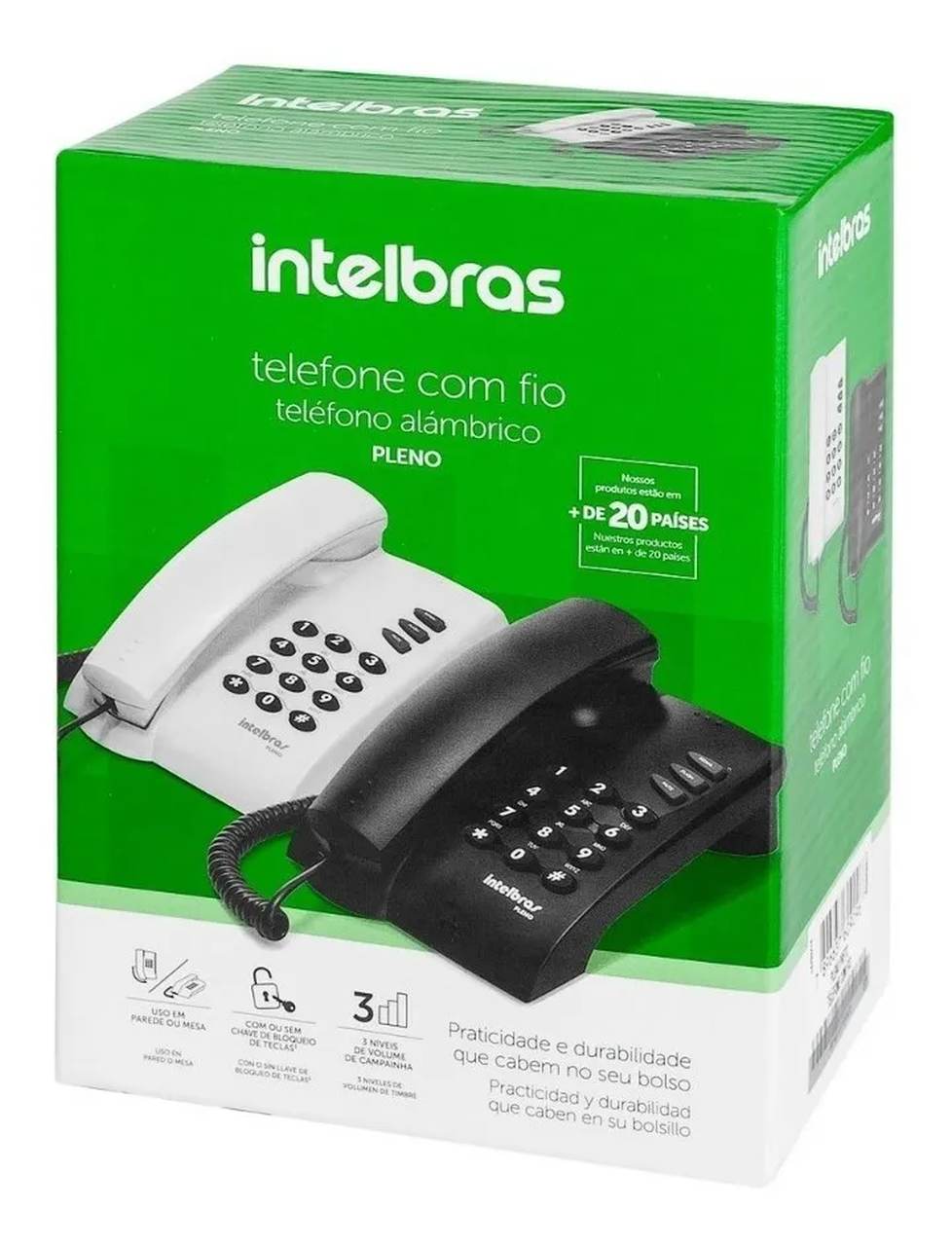 TELEFONE C FIO PLENO PRETO INTELBRAS UND