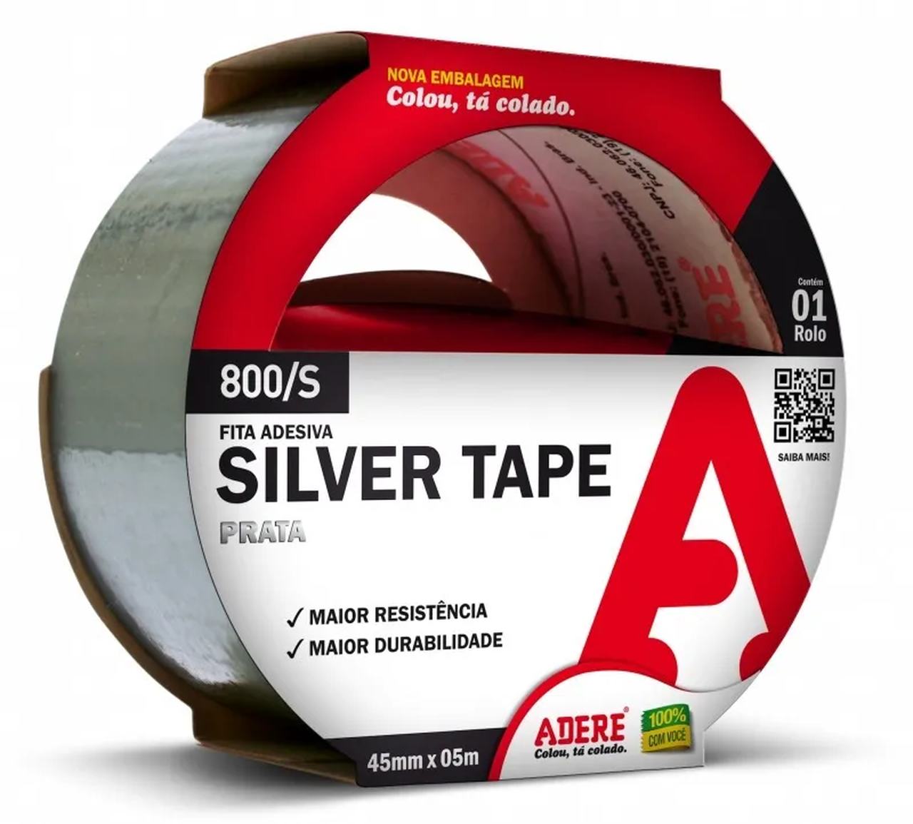 FITA ADESIVA 45MM X 05M SILVER TAPE 800/S ADERE UND