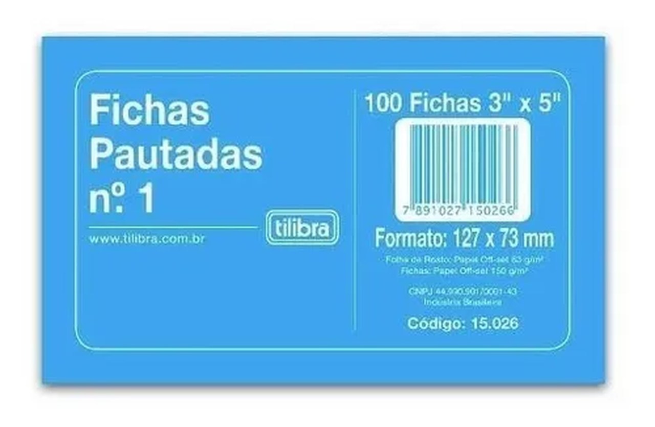 FICHA PAUTADA N1 3X5 100FLS TILIBRA UND