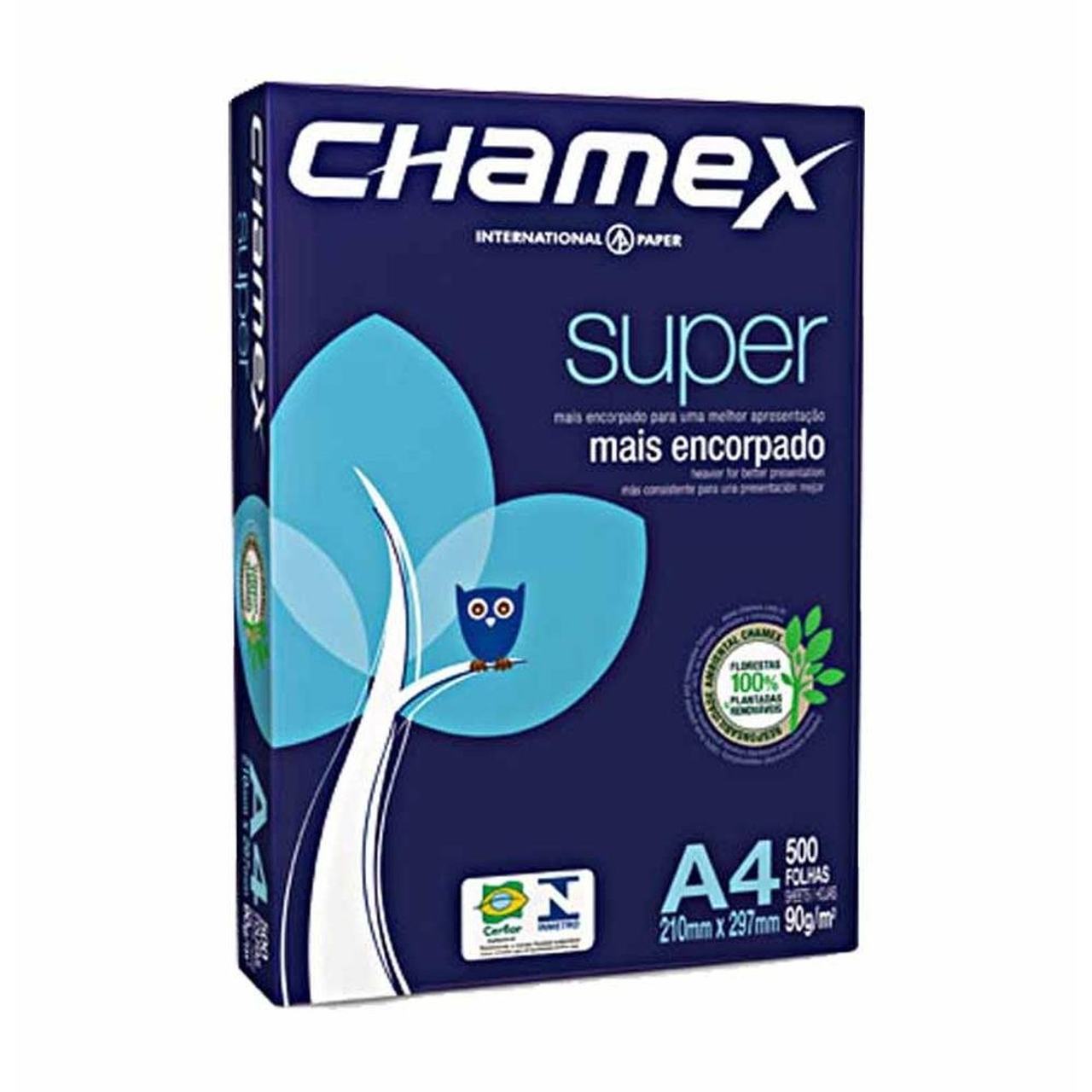 PAPEL A4 210X297 SUPER 90G CHAMEX PCT C/500FLS