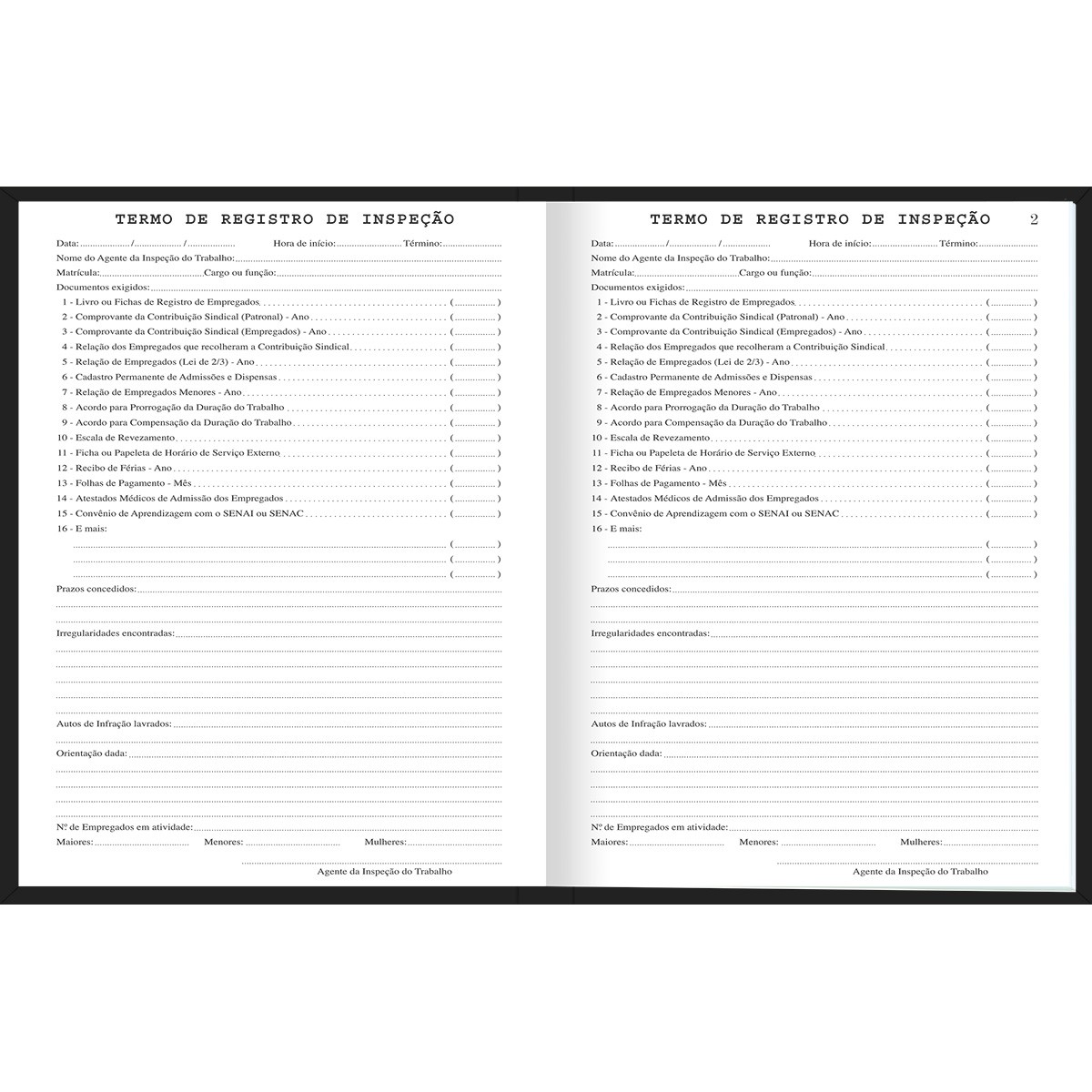 LIVRO INSPECAO DO TRABALHO 50FLS 12353 TILIBRA UND