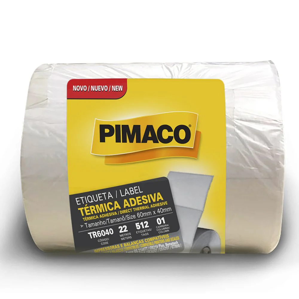 ETIQUETA TERMICA P/BALANCA 60X40 ROLO C/512UN TR6040 PIMACO UND