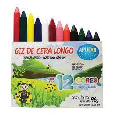 GIZ DE CERA 12 CORES LONGO APLICOR