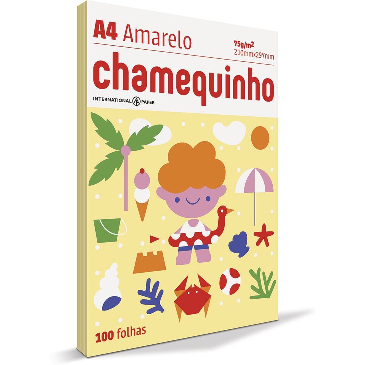 PAPEL A4 100FLS CORES CHAMEQUINHO UND