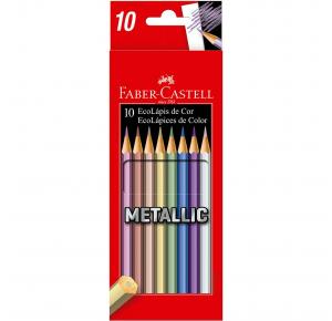 LAPIS DE COR 10 CORES METALICAS 120410G FABER CASTELL 