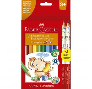 LAPIS DE COR 12 CORES JUMBO 2 LAPIS PT 125012+2 FABER CASTELL 