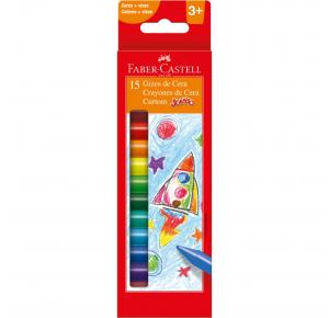 GIZ DE CERA CURTOM C/15 CORES FABER CASTELL