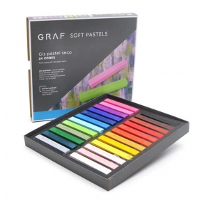 GIZ PASTEL SECO GRAF SOFT PASTELS C/ 24 CORES CIS