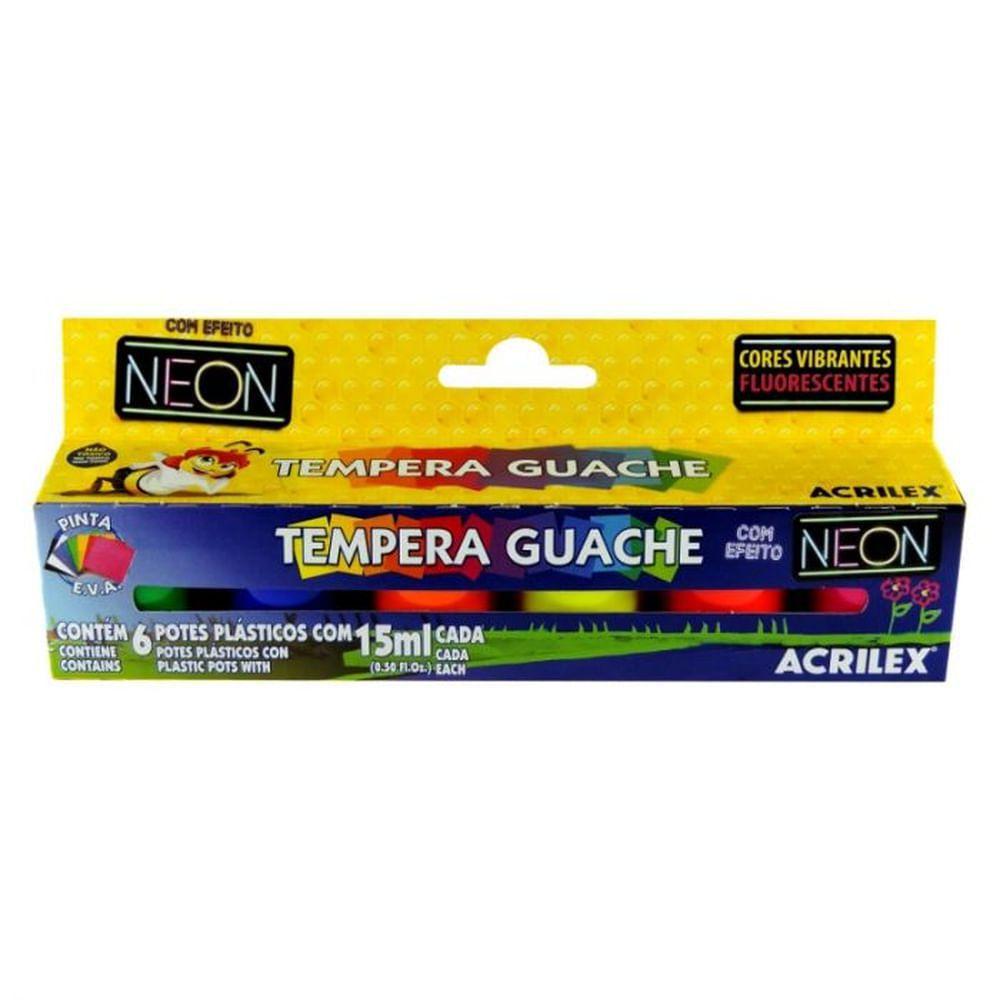 TINTA GUACHE 15ML C/06 CORES NEON 01006 ACRILEX UND