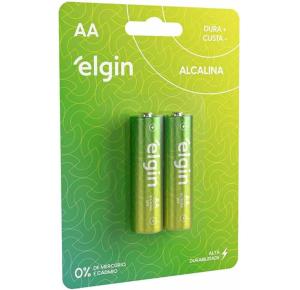 PILHA ALCALINA PEQUENA AA 1.5V LR6 ELGIN CARTELA 02 UNDS