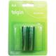 PILHA ALCALINA PEQUENA AA 1.5V LR6 ELGIN CARTELA 02 UNDS