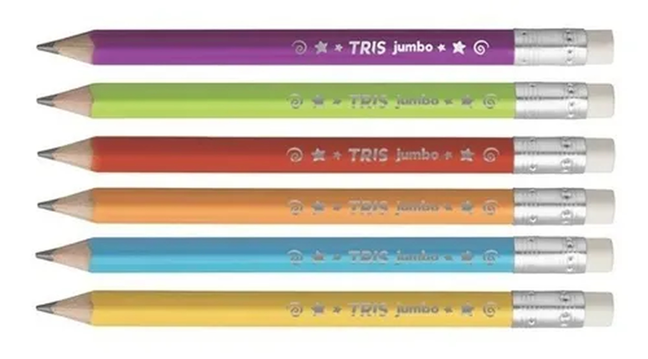 LAPIS PRETO N2 HB C/ BORRACHA JUMBO TRIANGULAR 688565 TRIS UND