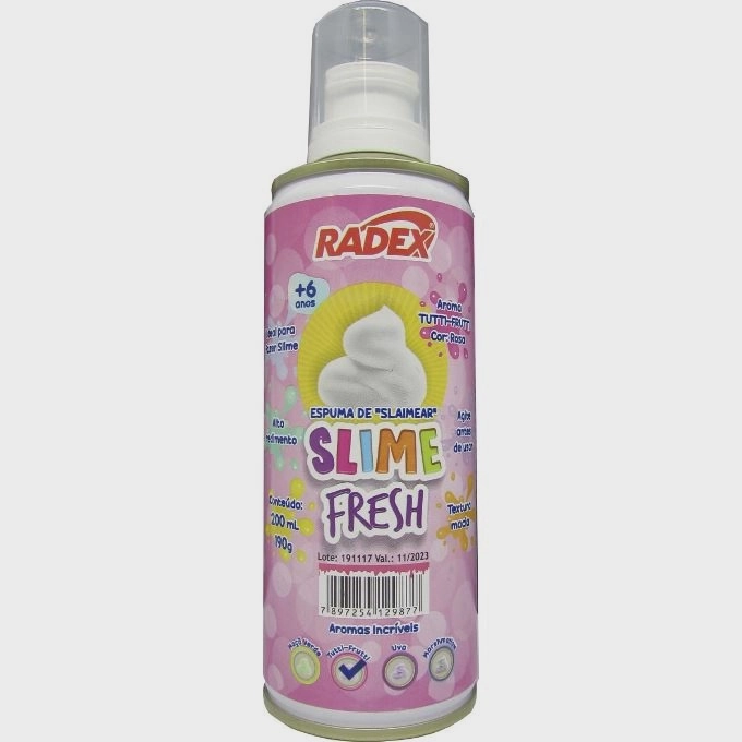 ESPUMA SLIME FRESH 200ML TUTTI FRUTTI 8067 RADEX UND