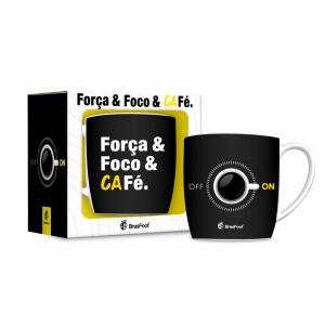 CANECA PORCELANA 360ML FOCO FORCA E CAFE 5766 BRASFOOT UND