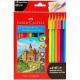 LAPIS DE COR 12 CORES 6 NEON 120112.6N FABER CASTELL