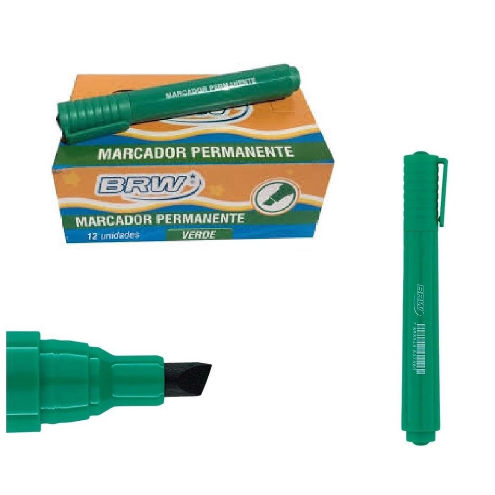 MARCADOR PERMANENTE CHANFRADO CA4004 VERDE BRW UND