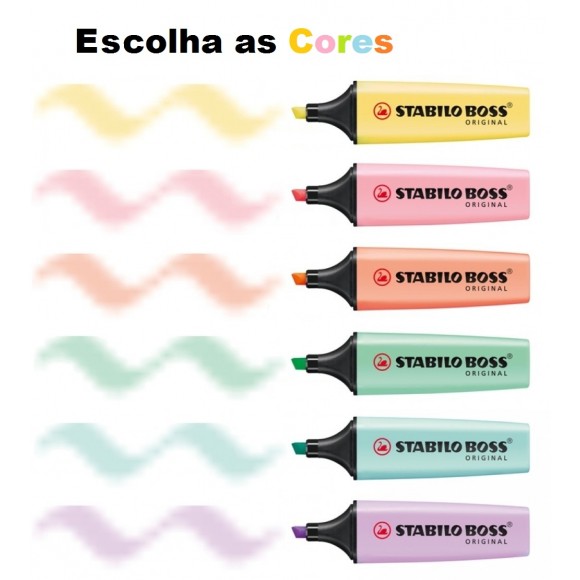 MARCA TEXTO BOSS PASTEL CORES STABILO UND