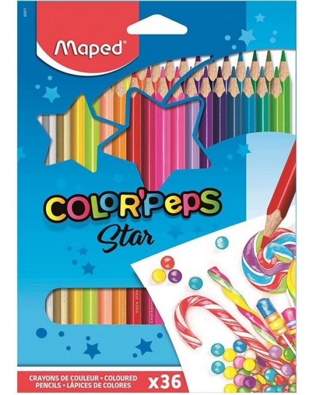 LAPIS DE COR 36 CORES COLOR PEPS STAR 832017 MAPED