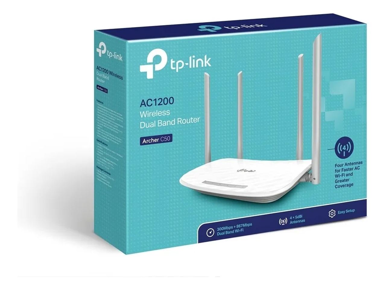 ROTEADOR 1200MBPS 4 ANTENAS ARCHER C50 DUAL BAND AC1200 TP-LINK UND