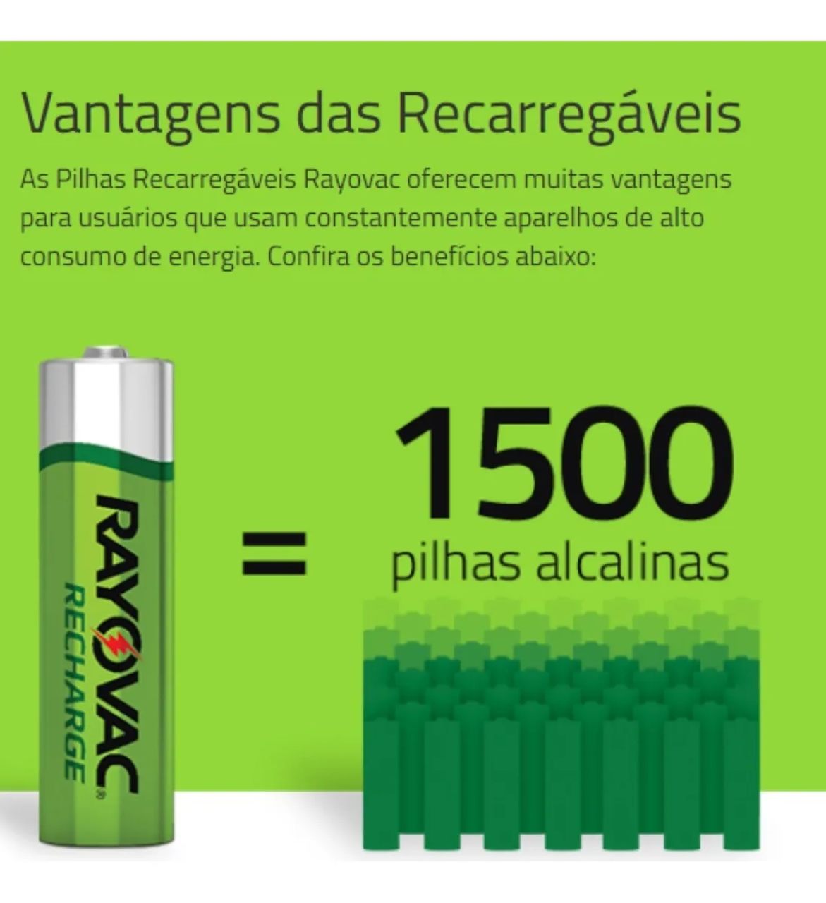 PILHA RECARREGAVEL 3A 600 MAH LD724-2BR RAYOVAC CARTELA 02 UNDS