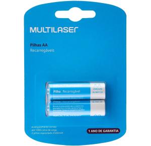 PILHA RECARREGAVEL 2A 2500 MAH CB053 MULTILASER CARTELA 02 UNDS