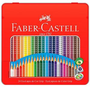 LAPIS DE COR ECOLAPIS 24 CORES TRIANGULAR GRIP 121024LTN FABER CASTELL