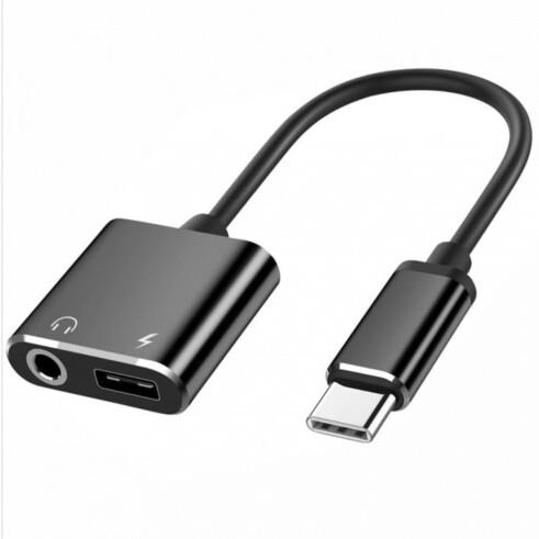 ADAPTADOR USB TIPO-C C/ SAIDA DUPLA P/ CARREGADOR E FONE SX-ZJ7 SUMEXR