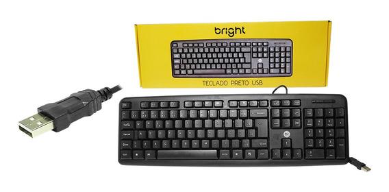 TECLADO PADRAO ABNT2 USB 0014 PRETO BRIGHT UND