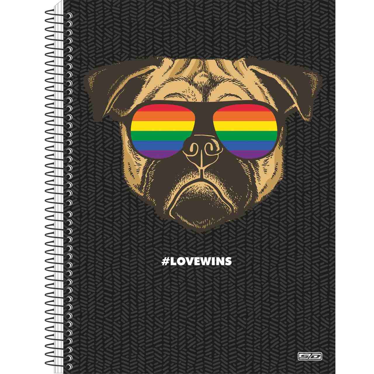 CADERNO UNIV. C/D 10X1 160 FLS LOVE WINS 233266 SAO DOMINGOS UND