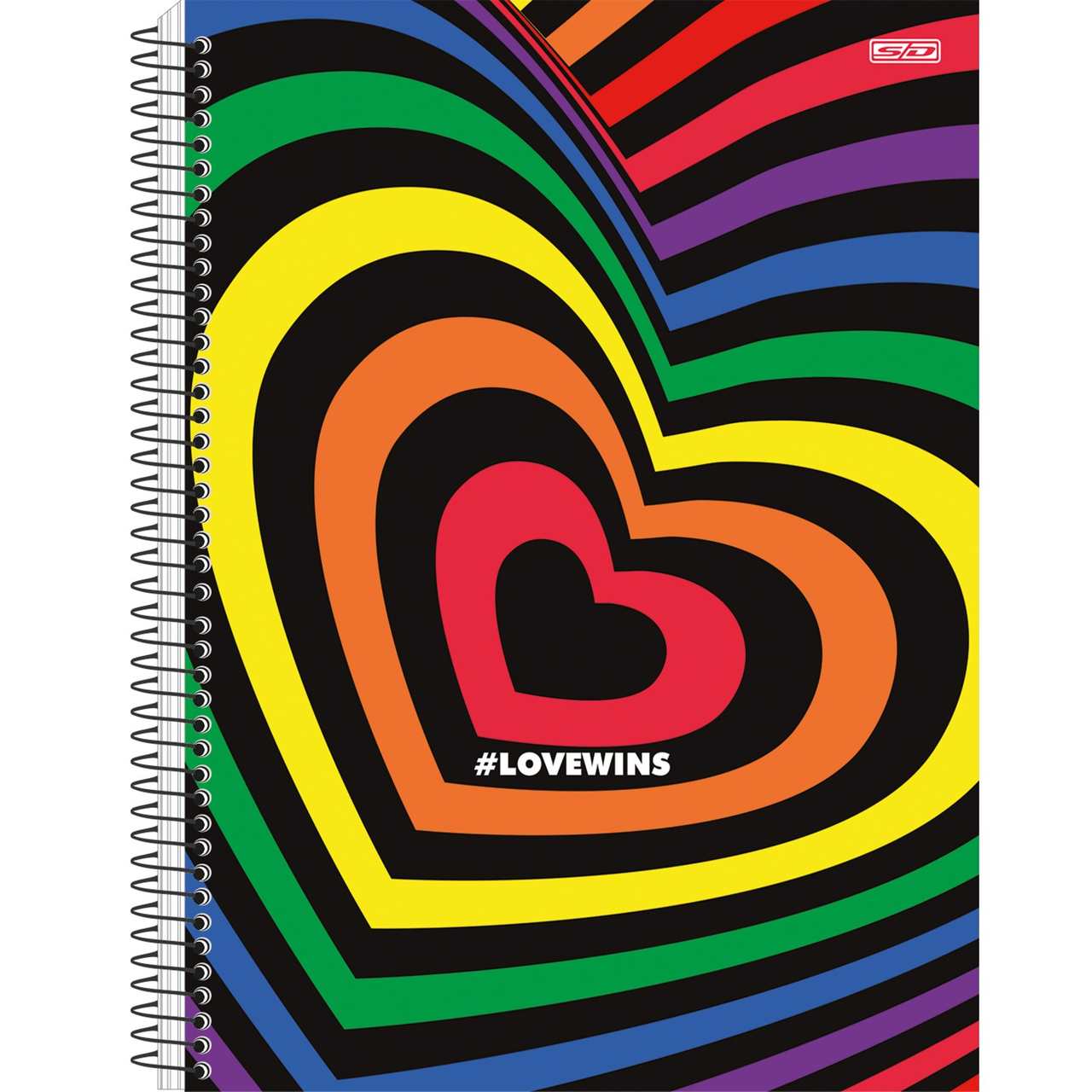 CADERNO UNIV. C/D 10X1 160 FLS LOVE WINS 233266 SAO DOMINGOS UND