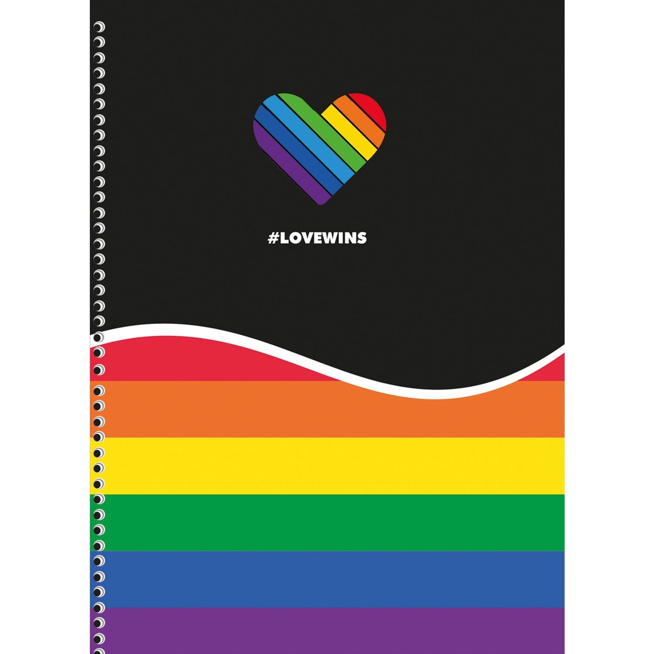 CADERNO UNIV. C/D 10X1 160 FLS LOVE WINS 233266 SAO DOMINGOS UND