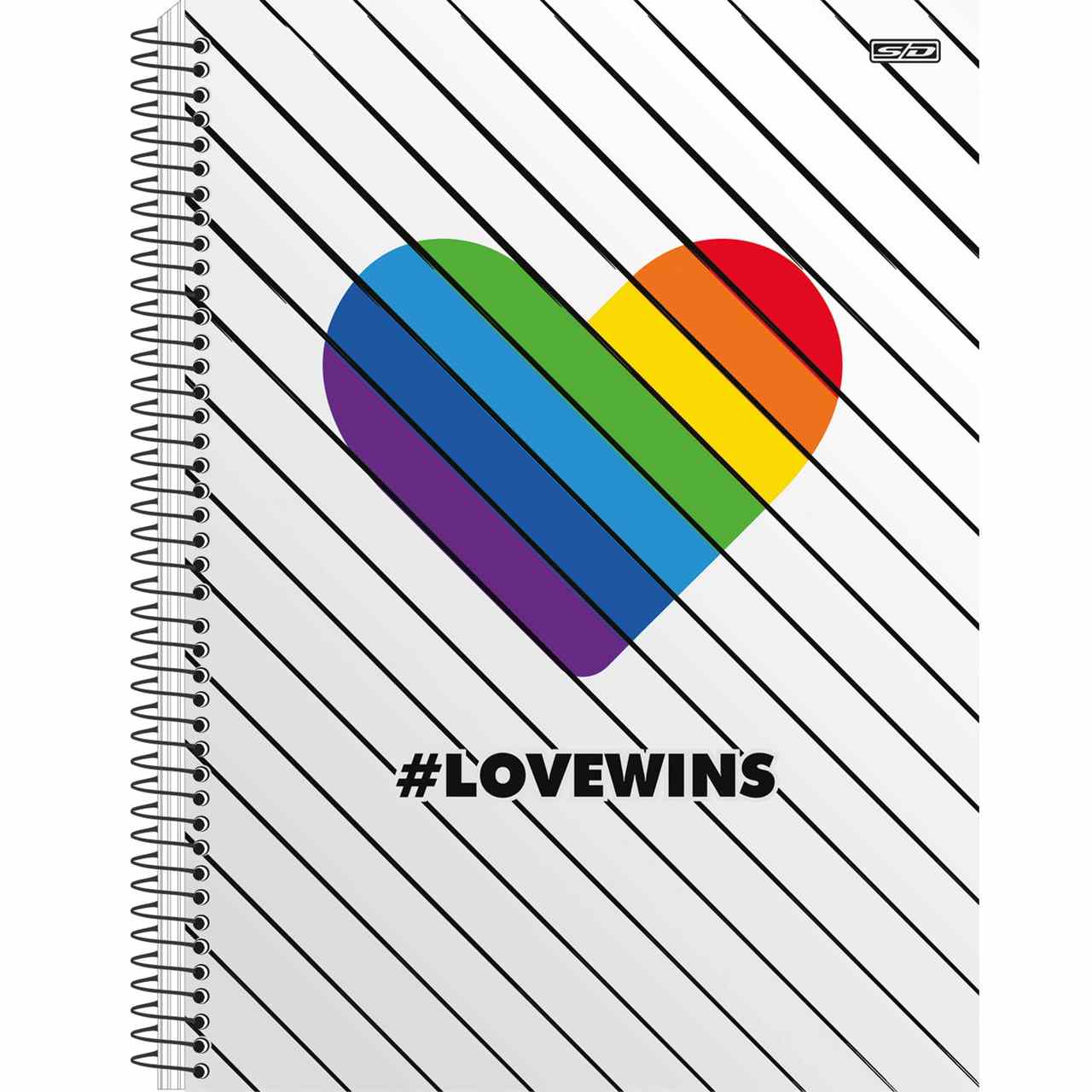 CADERNO UNIV. C/D 10X1 160 FLS LOVE WINS 233266 SAO DOMINGOS UND