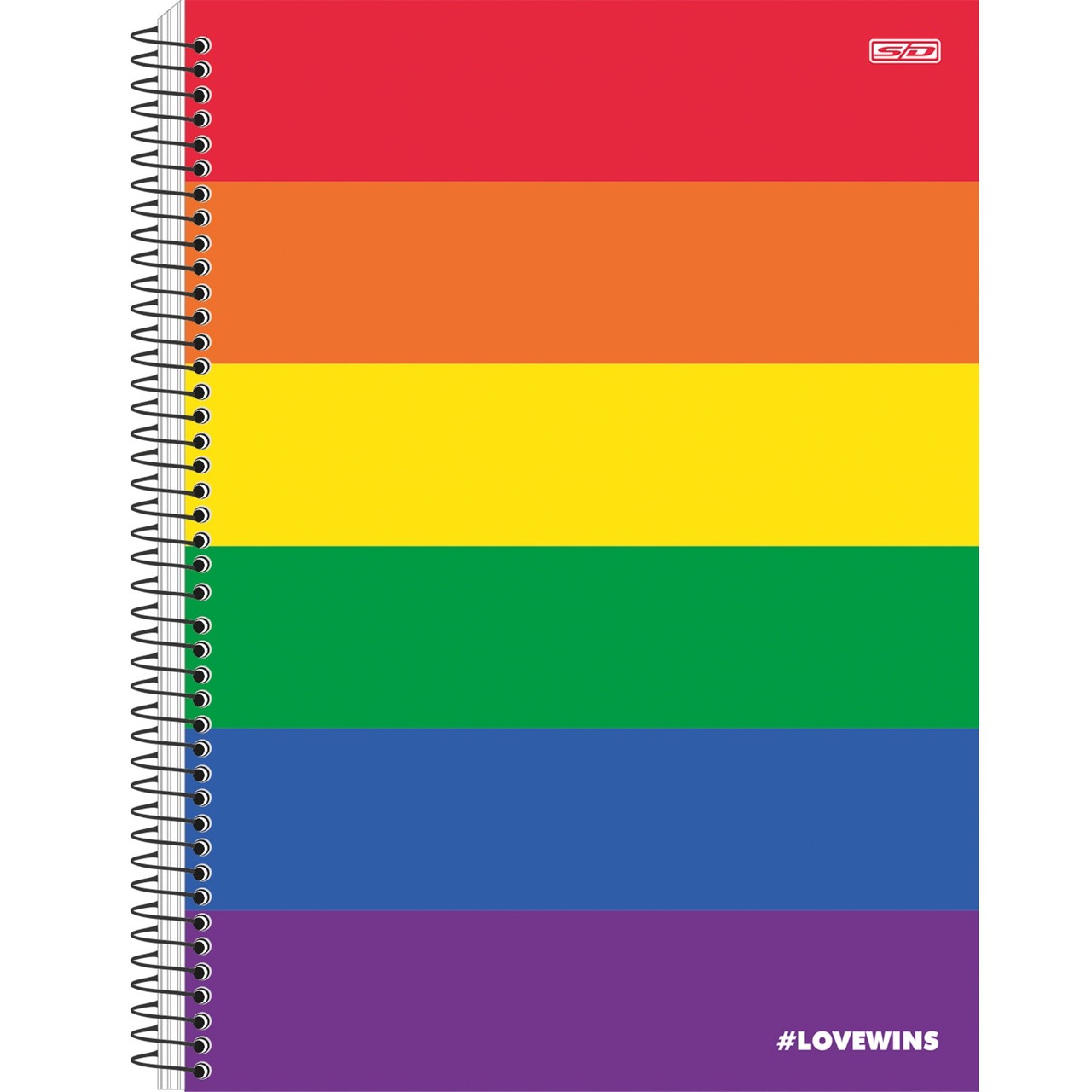 CADERNO UNIV. C/D 10X1 160 FLS LOVE WINS 233266 SAO DOMINGOS UND