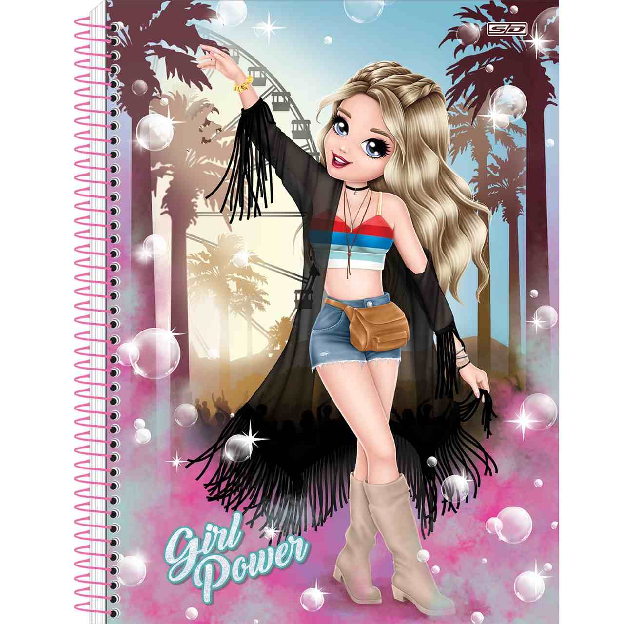 CADERNO UNIV. C/D 10X1 160 FLS GIRL POWER 233145 SAO DOMINGOS UND